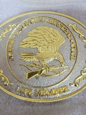 NEW ~ North American Hunting Club Belt Buckle - LIFE Member ~ 4 inch